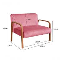 Poltrona Namoradeira Anita Decorativa Braço Madeira Moderna Suede Rosa 280