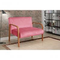 Poltrona Namoradeira Anita Decorativa Braço Madeira Moderna Suede Rosa 280 - 5