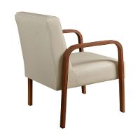 Poltrona Decorativa Anita Cadeira Moderna Sala Recepção - Corino Bege 370 - 2