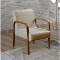 Poltrona Decorativa Anita Cadeira Moderna Sala Recepção - Corino Bege 370 - 3