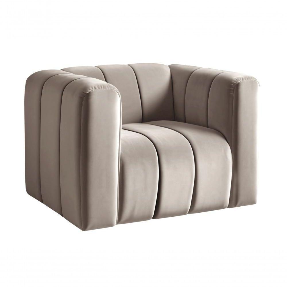 Poltrona Mona Decorativa Confortável Moderna Sala De Estar - Veludo Capuccino 250 - 1