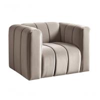 Poltrona Mona Decorativa Confortável Moderna Sala De Estar - Veludo Capuccino 250 - 1