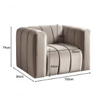 Poltrona Mona Decorativa Confortável Moderna Sala De Estar - Veludo Capuccino 250 - 2