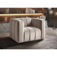 Poltrona Mona Decorativa Confortável Moderna Sala De Estar - Veludo Capuccino 250 - 3