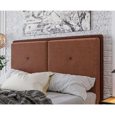 Cabeceira Estofada Queen 160 Cm Coral Veludo Cor: Terracota