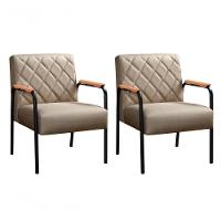 Conjunto 2 Poltronas Ludmilla Cadeira Decorativa Sala Recepção Escritório - Linho Marrom 150 - 1