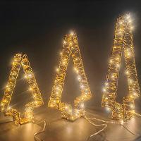 Enfeite Natalino Iluminado Led Pinheiro 3d Dourada Bivolt - 2