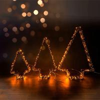 Enfeite Natalino Iluminado Led Pinheiro 3d Dourada Bivolt - 3