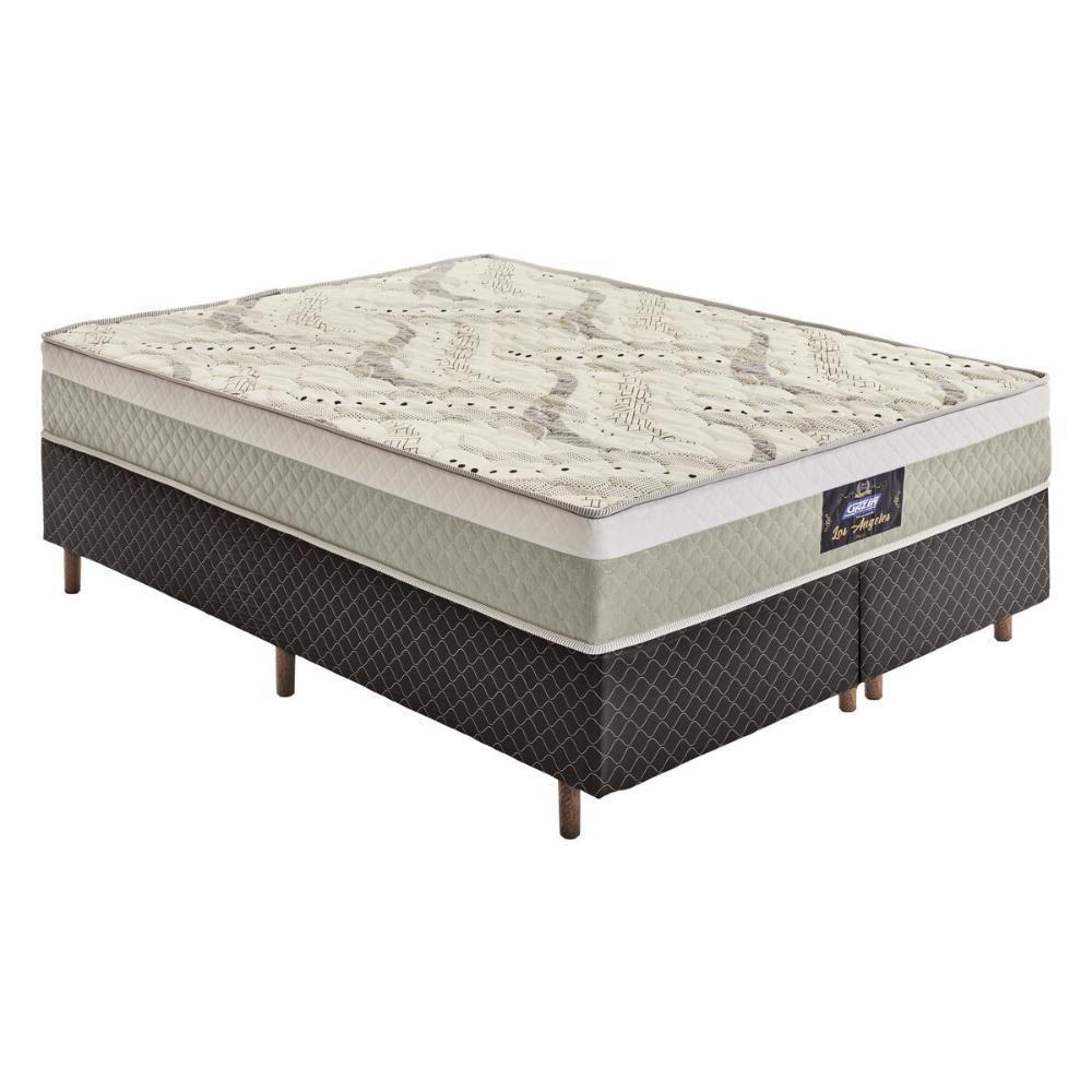 Cama Box Conjugado Queen Com Colchão 158x62x198 Los Angeles Gazin Cr35327 Areia Marrom - 2