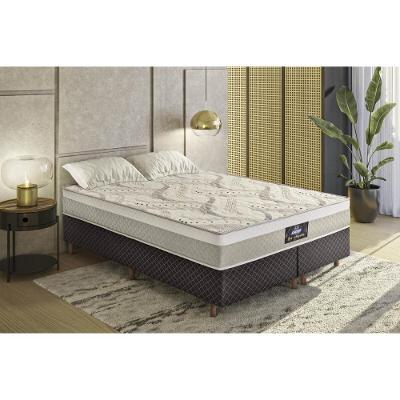 Cama Box Conjugado Queen Com Colchão 158x62x198 Los Angeles Gazin Cr35327 Areia Marrom