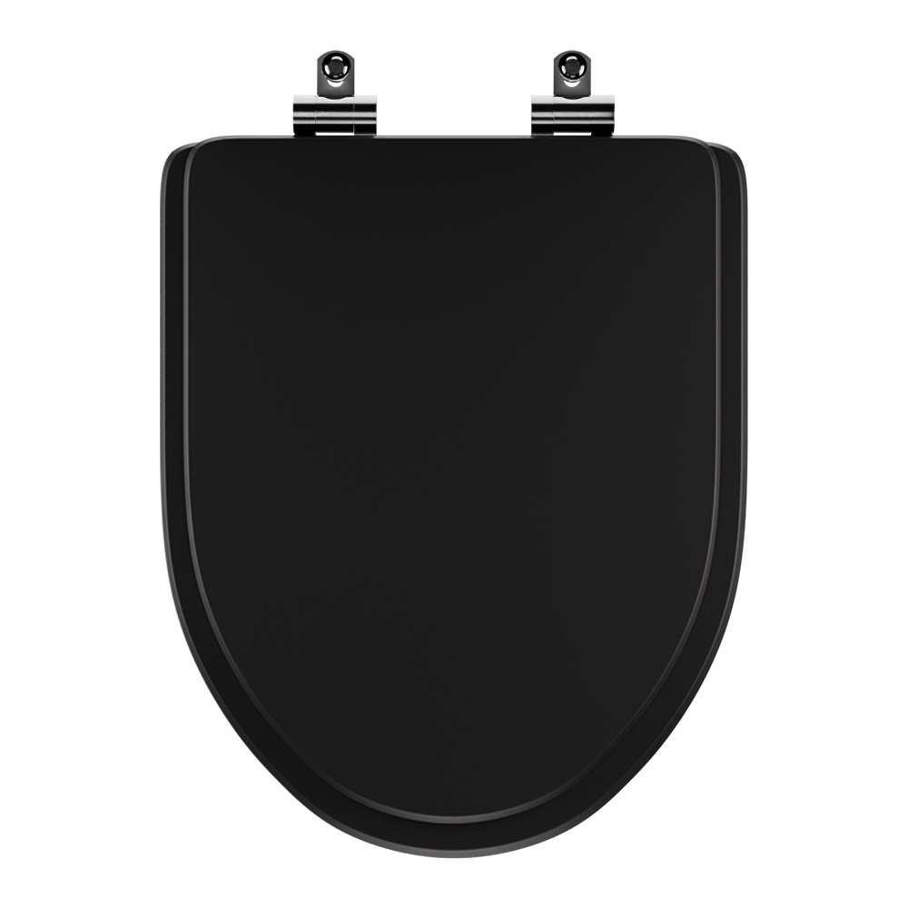 Assento Sanitário Poliester Soft Close Gunna Preto Para Vaso Eternit - 1