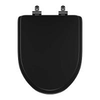Assento Sanitário Poliester Soft Close Gunna Preto Para Vaso Eternit - 1