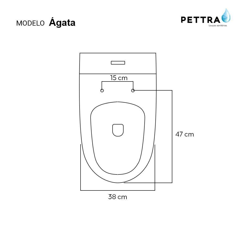 Tampa De Vaso Poliester Agata Branco Para Bacia Pettra 6lpf - 3
