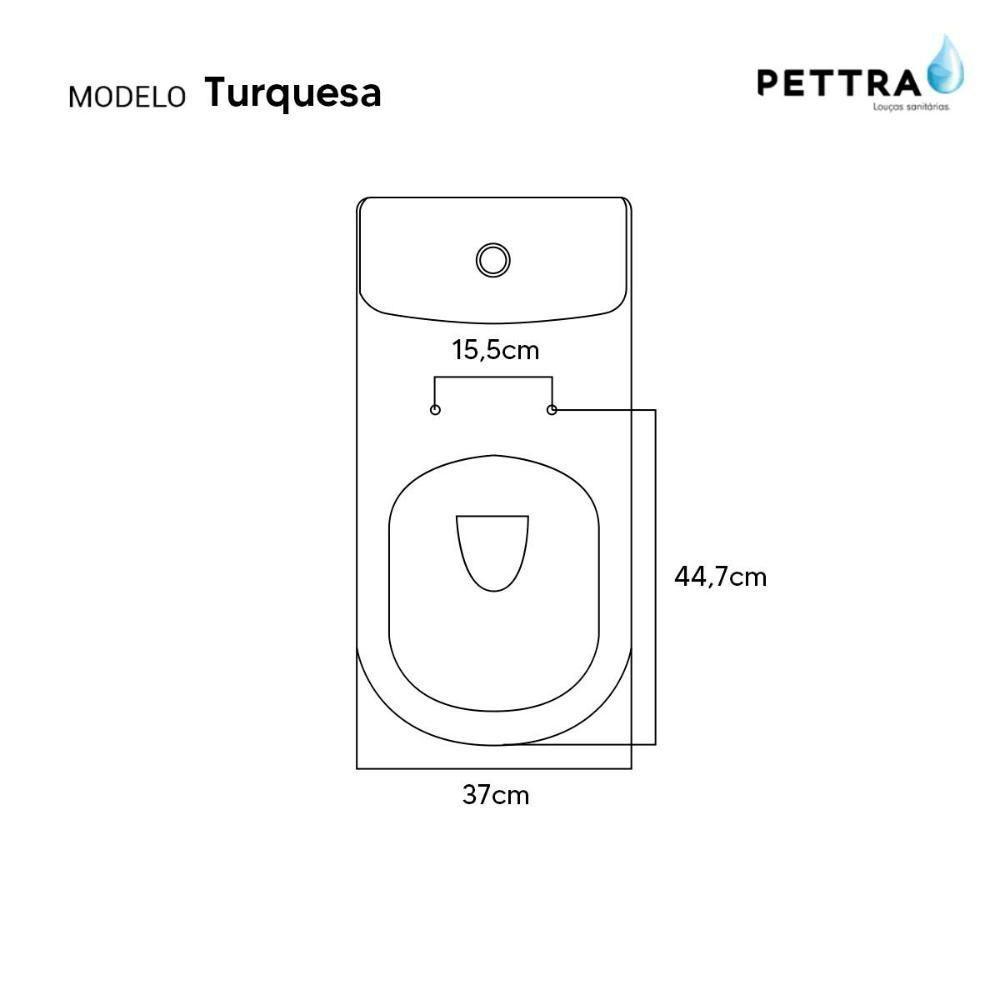 Assento Sanitario Laqueado Turquesa Branco Para Vaso Pettra 6lpf - 3