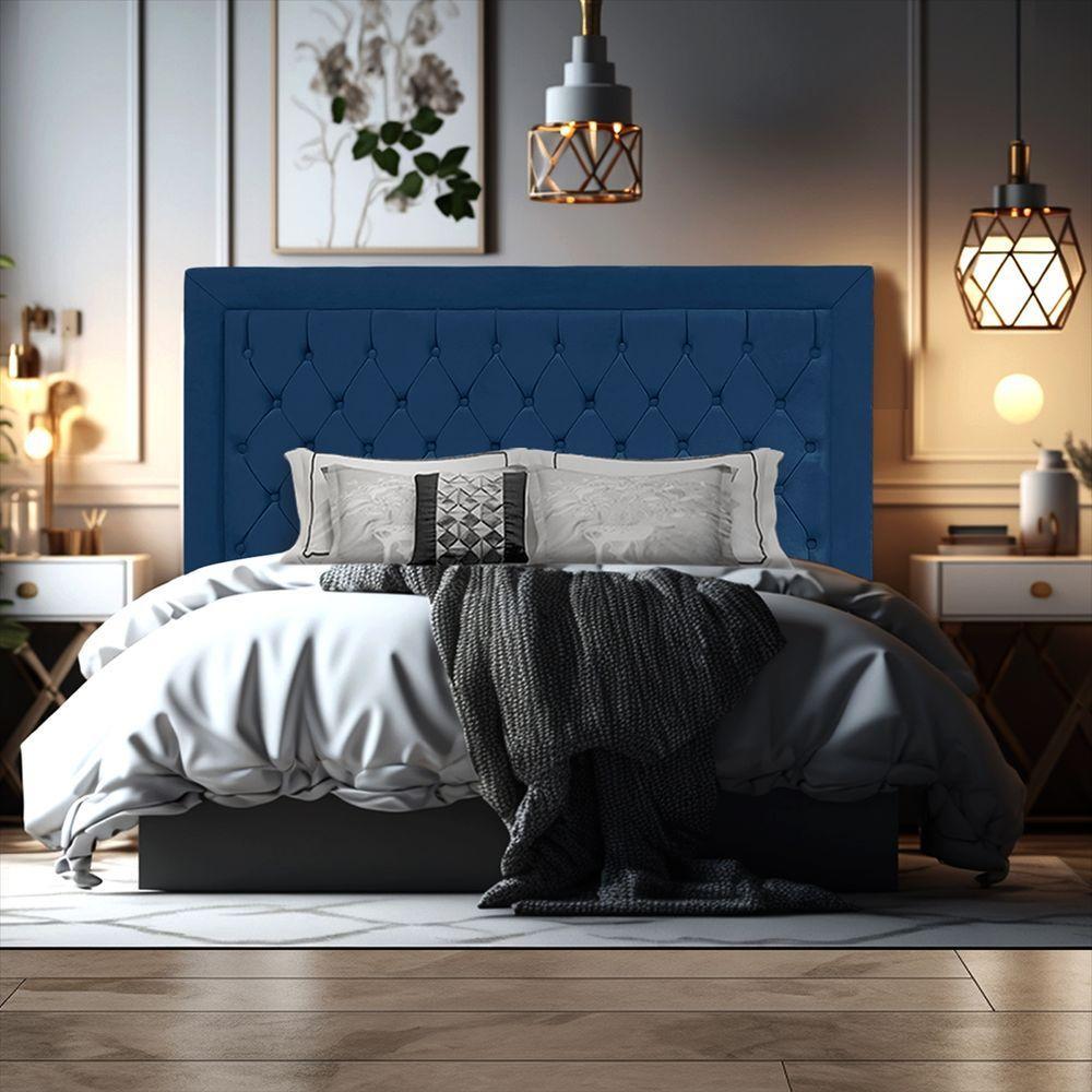 Cabeceira De Cama Box Casal 140 Cm Baronesa Cor:azul Marinho - 7