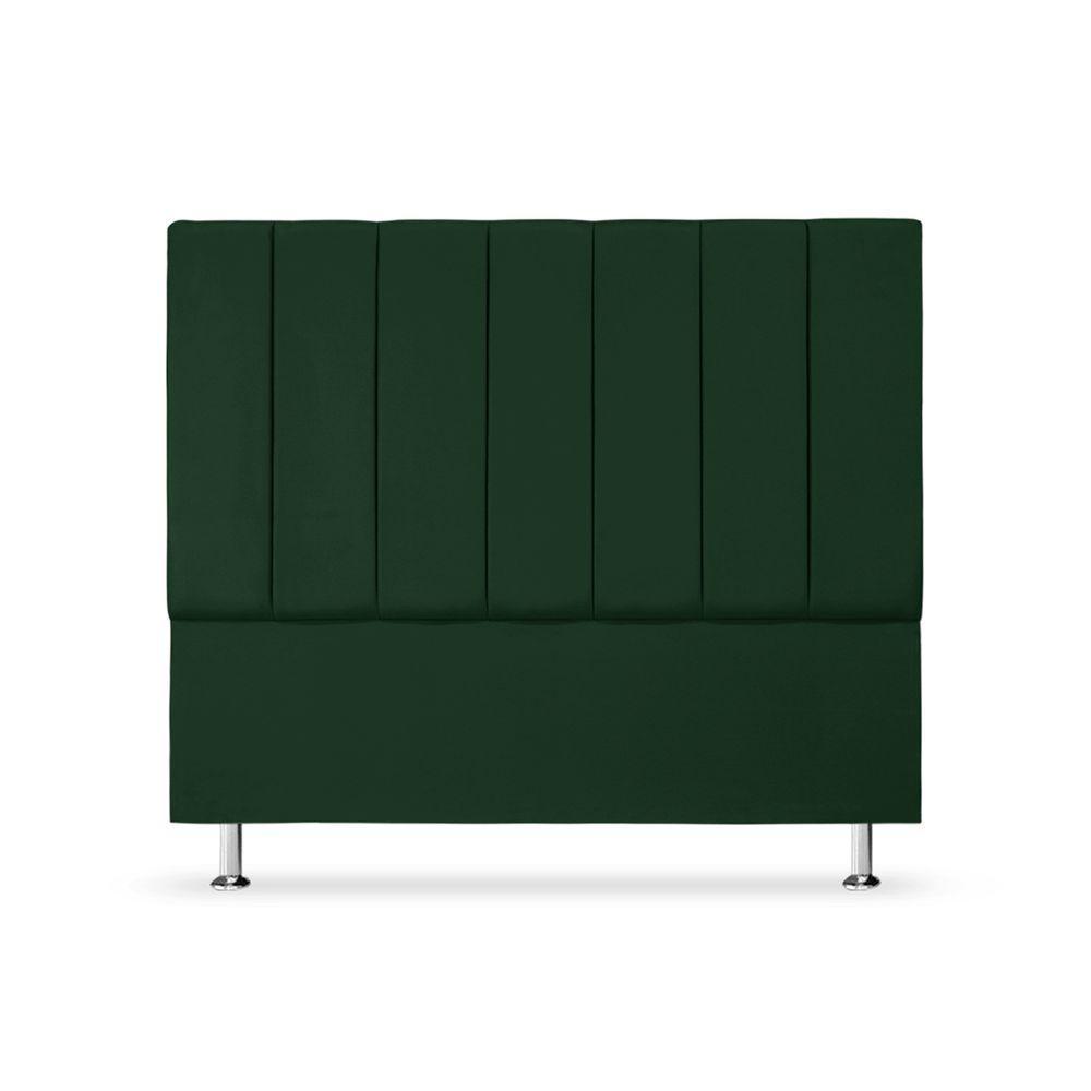 Cabeceira Estofada Cama Box Casal 140 Cm Carla Premium - Veludo Verde - 4