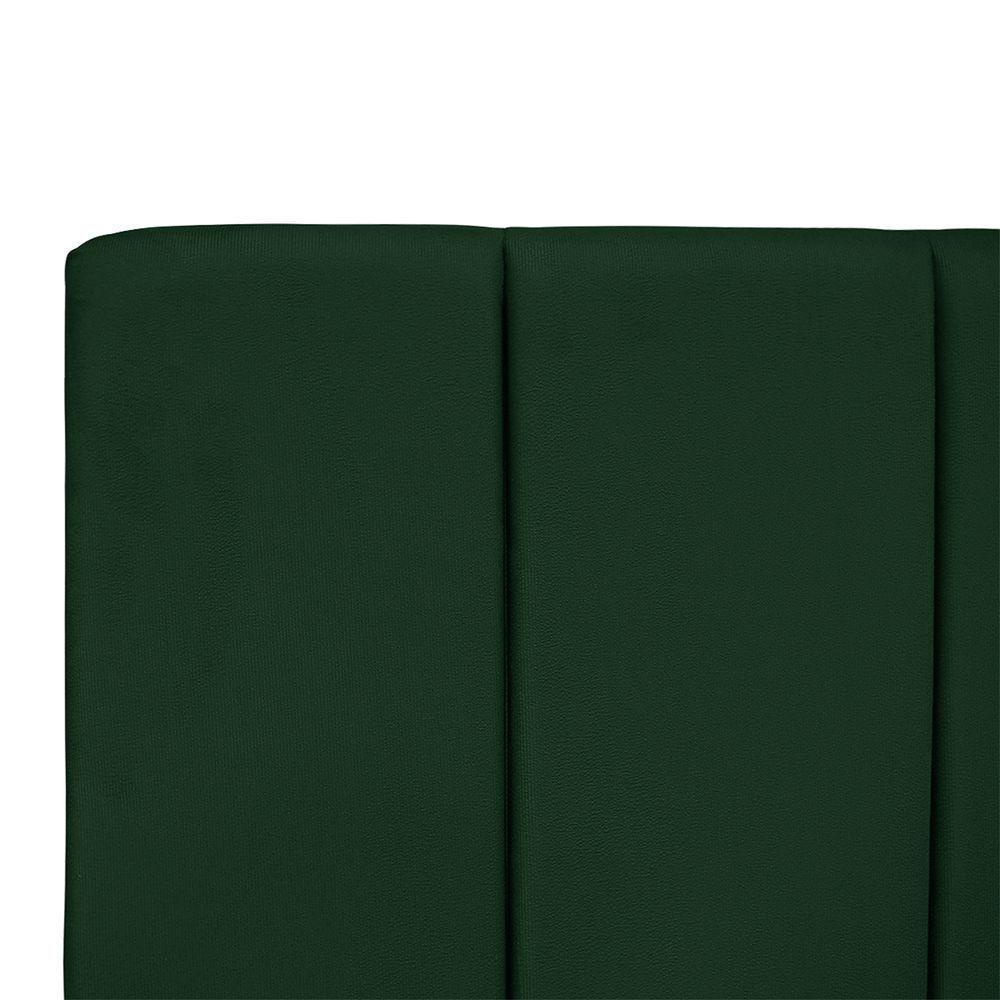 Cabeceira Estofada Cama Box Casal 140 Cm Carla Premium - Veludo Verde - 7