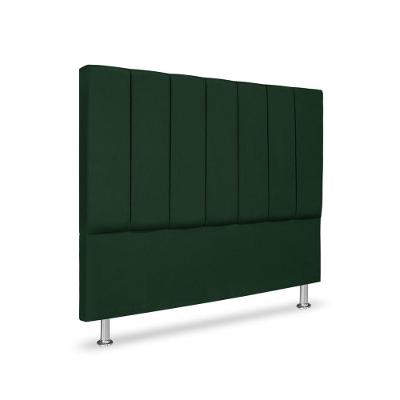Cabeceira Estofada Cama Box Casal 140 Cm Carla Premium - Veludo Verde