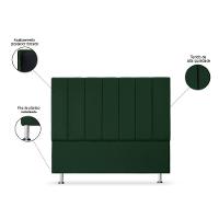 Cabeceira Estofada Cama Box Casal 140 Cm Carla Premium - Veludo Verde - 2