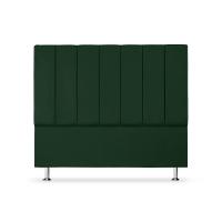 Cabeceira Estofada Cama Box Casal 140 Cm Carla Premium - Veludo Verde