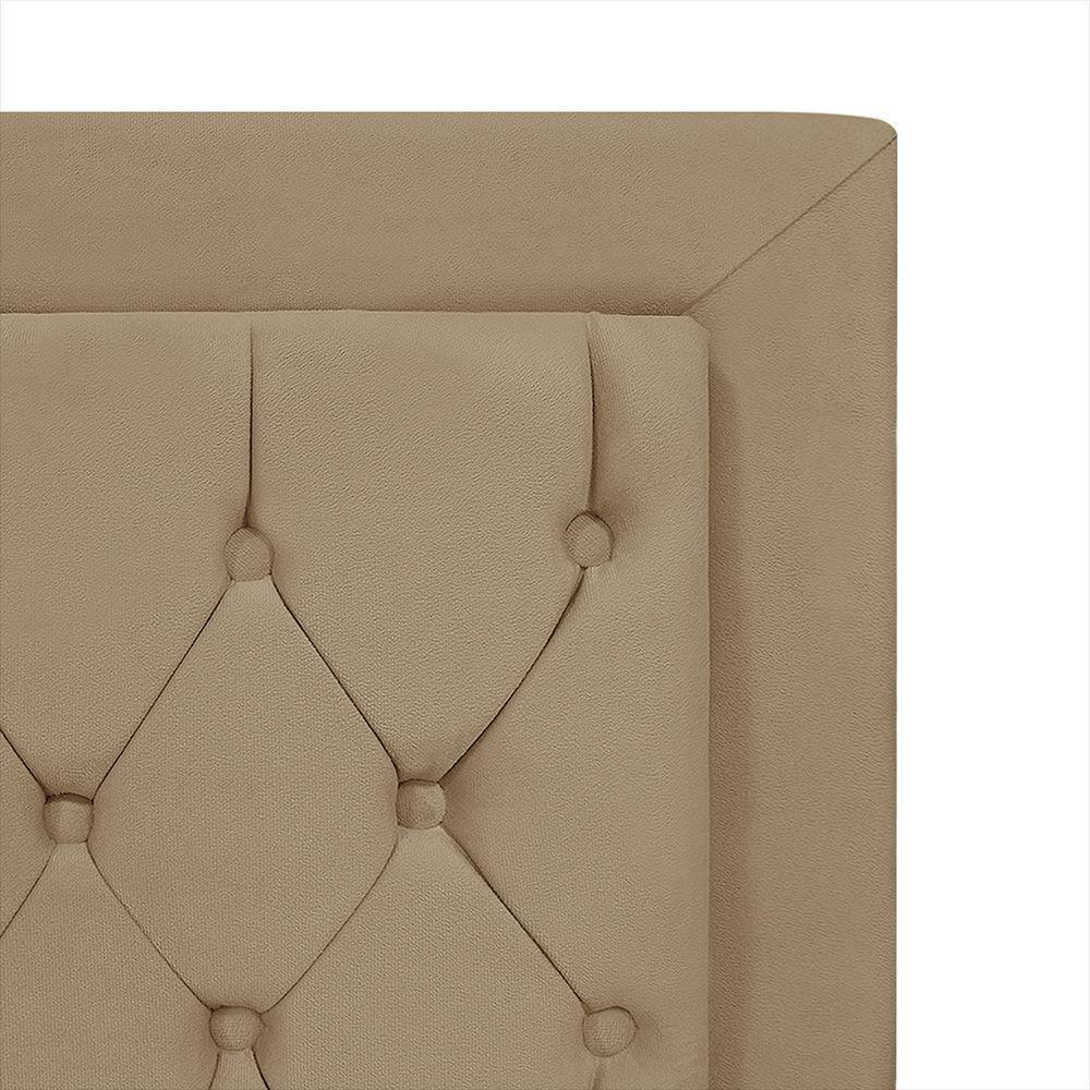 Cabeceira De Cama Box Casal 140 Cm Baronesa Cor:bege Escuro - 3