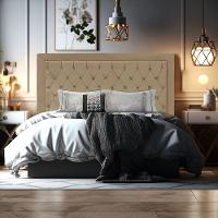 Cabeceira De Cama Box Casal 140 Cm Baronesa Cor:bege Escuro - 6