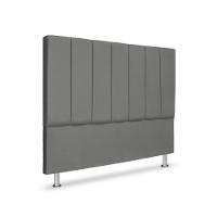 Cabeceira Estofada Cama Box Casal 140 Cm Carla Premium - Veludo Cinza Grafite - 1