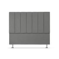 Cabeceira Estofada Cama Box Casal 140 Cm Carla Premium - Veludo Cinza Grafite - 2