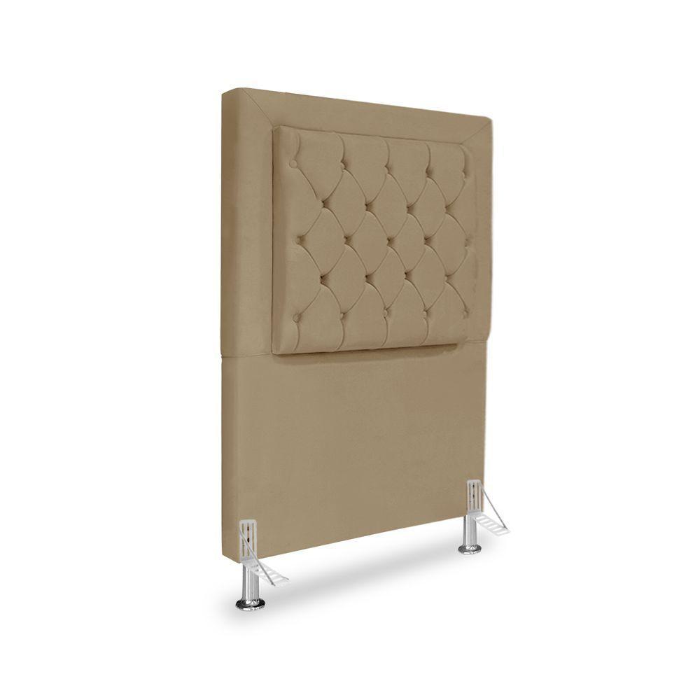 Cabeceira De Cama Box Solteiro 90 Cm Baronesa - Bege Escuro - 1