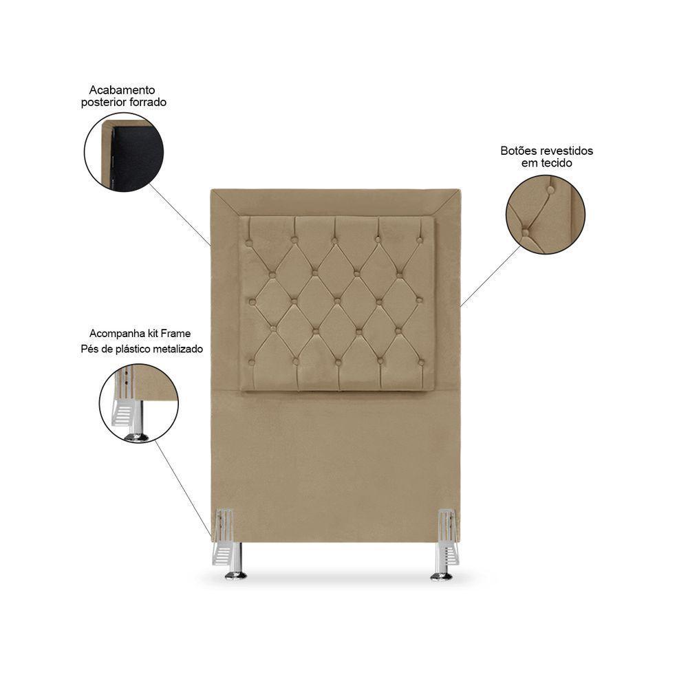 Cabeceira De Cama Box Solteiro 90 Cm Baronesa - Bege Escuro - 3