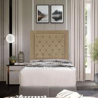 Cabeceira De Cama Box Solteiro 90 Cm Baronesa - Bege Escuro - 4