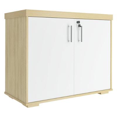 Balcão Para Escritório 90cm 2 Portas Corp A06 Carvalho-branco - Mpozenato