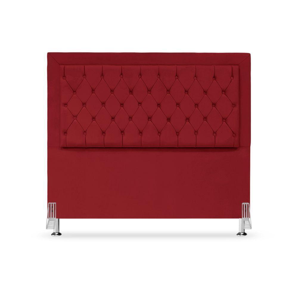 Cabeceira De Cama Box Casal 140 Cm Baronesa Cor:vermelho - 4