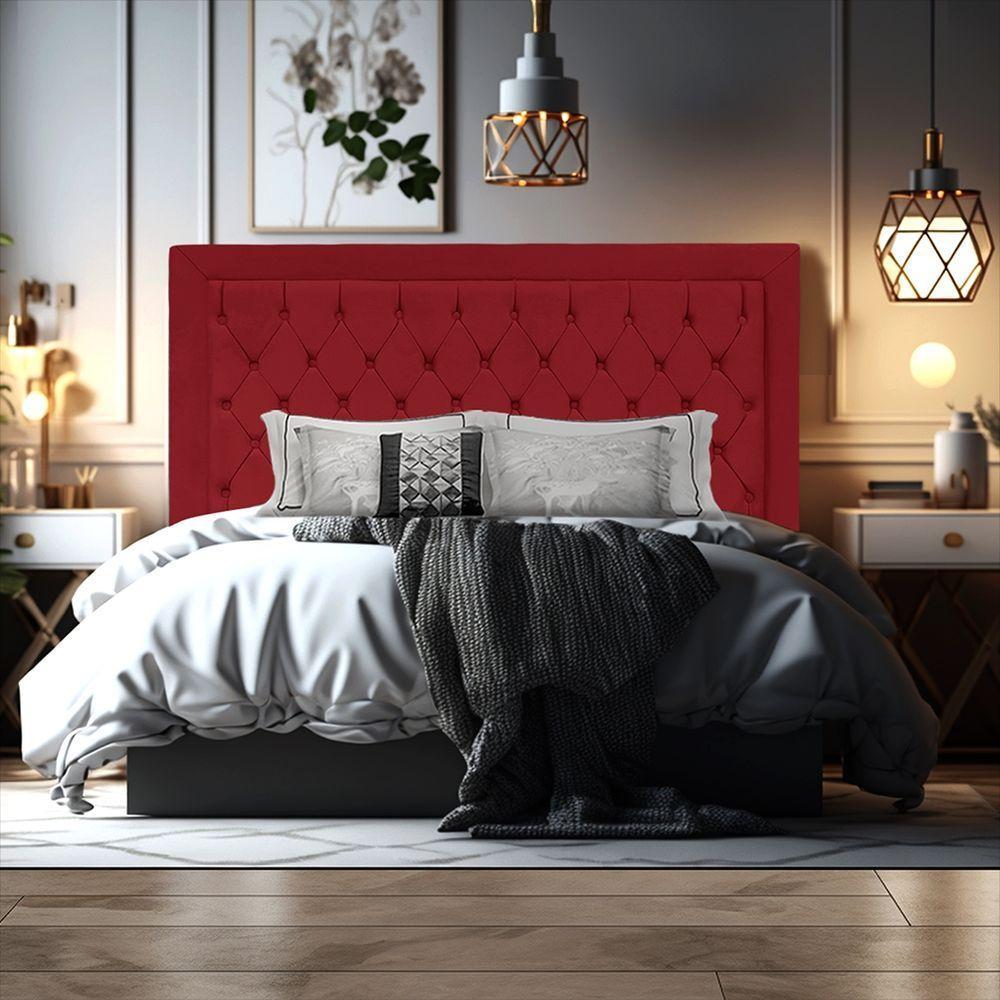 Cabeceira De Cama Box Casal 140 Cm Baronesa Cor:vermelho - 6