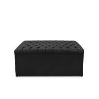 Calçadeira Baú Estofada Dunas Queen 160 Cm - Veludo Preto - 1