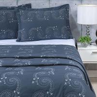 Cobre Leito + Jogo De Cama 7 Peças King Percal 200 Fios Mistral 100% Algodão - Topázio - 5