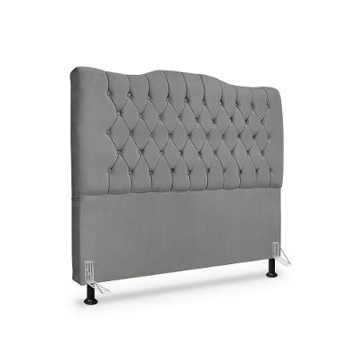 Cabeceira De Cama Box Casal 140 Cm Dunas - Veludo Cinza Grafite