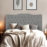 Cabeceira De Cama Box Casal 140 Cm Dunas - Veludo Cinza Grafite - 3