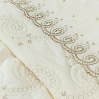 Cobre Leito + Jogo De Cama 7 Peças Queen Percal 200 Fios Mistral 100% Algodão - Palha