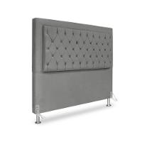 Cabeceira De Cama Box Queen 160 Cm Baronesa - Veludo Cinza Grafite - 1