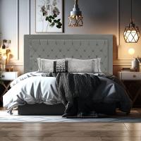 Cabeceira De Cama Box Queen 160 Cm Baronesa - Veludo Cinza Grafite - 4