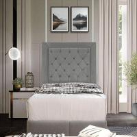 Cabeceira De Cama Box Solteiro 90 Cm Baronesa - Cinza Grafite - 4