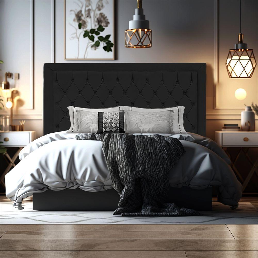 Cabeceira De Cama Box Casal 140 Cm Baronesa Cor:preto - 7