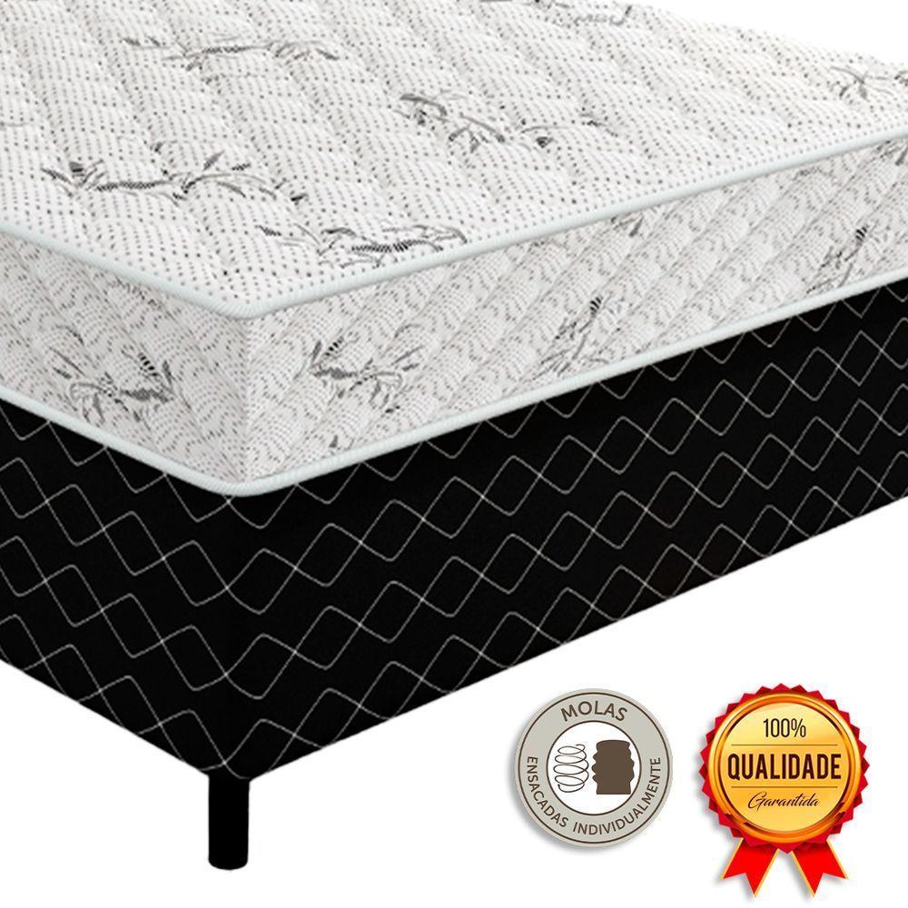 Cama Conjugada Ultra Confort Molas Ensacadas Preto Tamanho:88x188x50 - 4