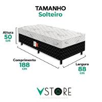 Cama Conjugada Ultra Confort Molas Ensacadas Preto Tamanho:88x188x50 - 3