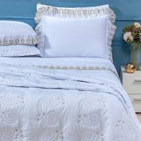 Cobre Leito + Jogo De Cama 7 Peças King Percal 200 Fios Mistral 100% Algodão - Branco - 2