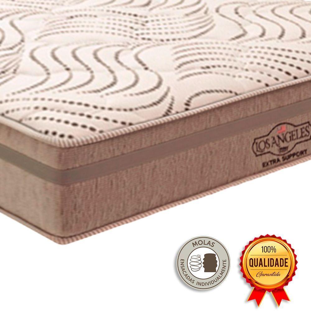 Cama Box E Colchão Los Angeles Molas V-store 78x188x28 Cor:branco - 1