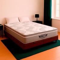 Cama Box King E Colchão Ibiza Molas V-store Cor:marrom - 1