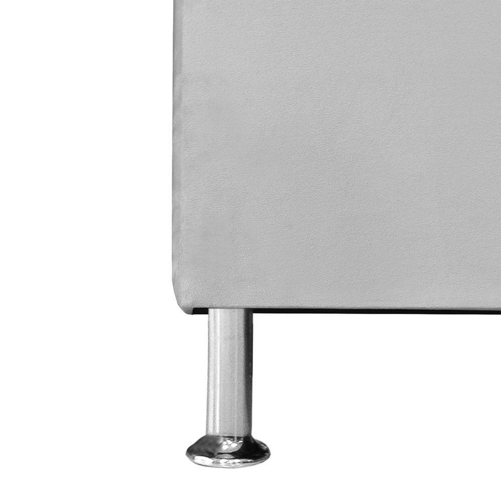 Cabeceira Estofada Cama Box Casal 140 Cm Carla Premium - Veludo Cinza - 3