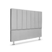 Cabeceira Estofada Cama Box Casal 140 Cm Carla Premium - Veludo Cinza - 1